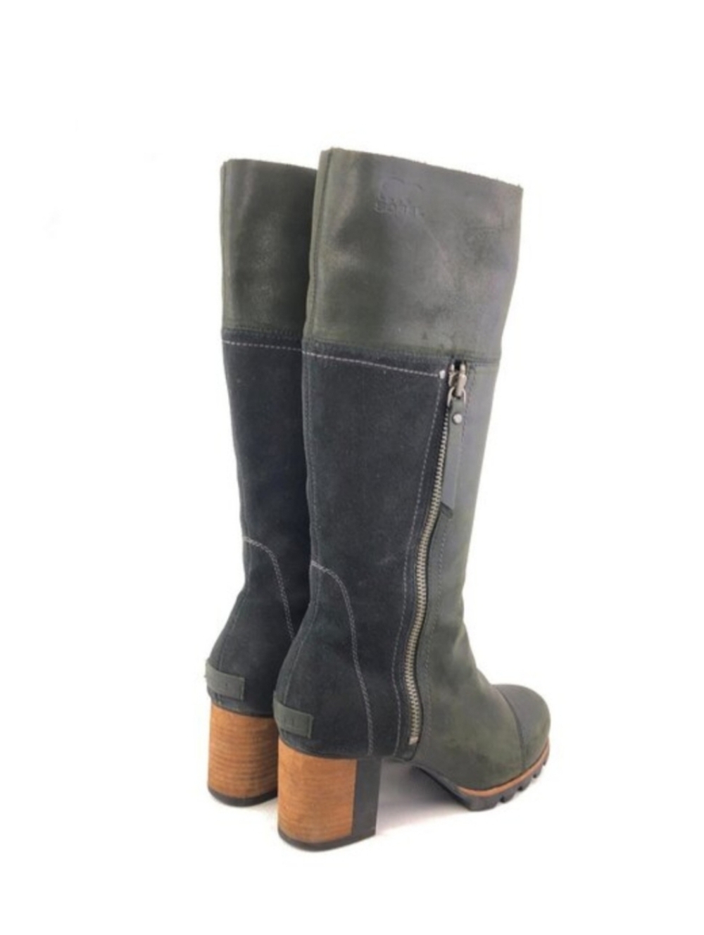 Sorel Addington Tall Black Leather Boots 8 - Picture 4 of 5